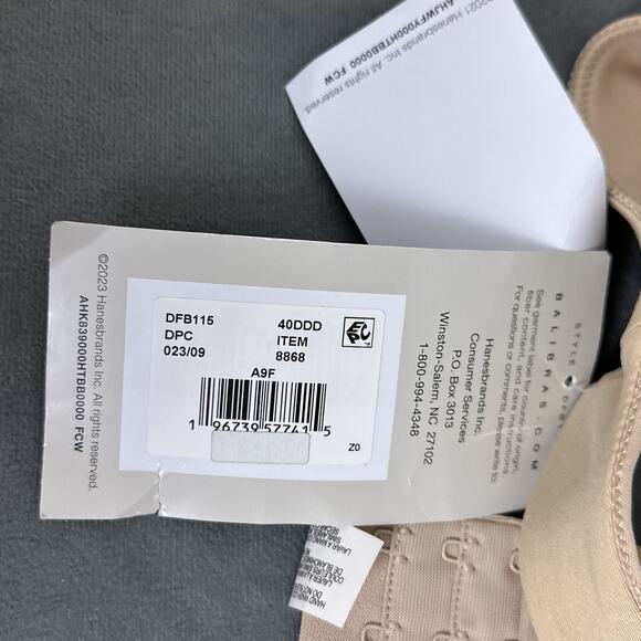 Beauty by BALI Women’s 40DDD Minimizer Underwire Bra DFB115 Smoothing Beige NEW - Picture 9 of 9